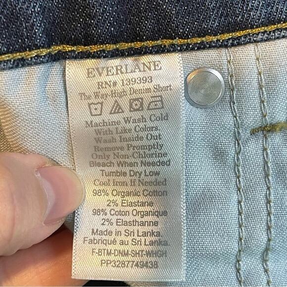 New Everlane The Way-High Denim Short High Rise Raw Hem Organic Cotton Size 31 - Picture 12 of 14